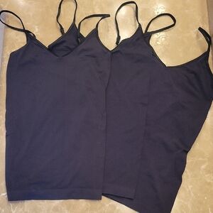 SO Set of Three Black Fitted Sleeveless Camisoles, XS